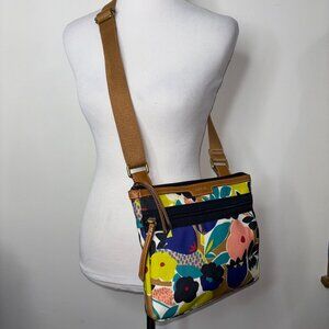 Fossil Eliza Bright Multicolor Crossbody Bag Purse  Canvas